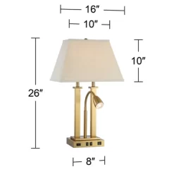 Possini Euro Design Possini Euro Deacon Brass Gooseneck Lamps With USB Port And Outlet Set Of 2 -Light Up Deals Store GUEST 02c03453 9930 4726 af21 ec94b7937eb0