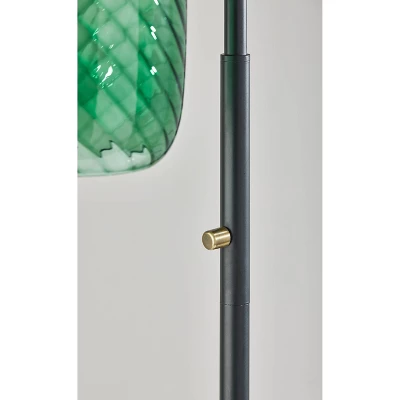 Derrick Floor Lamp Black With Brass Accents - Adesso 2 Derrick Floor Lamp Black With Brass Accents - Adesso - Image 2