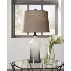 Set Of 2 Nollie Glass Table Lamps Gray - Signature Design By Ashley