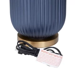 Fabric Table Lamp With Drum Shade Blue - Olivia & May -Light Up Deals Store GUEST 084900db 76b9 4d92 8a28 a10a1941f59d