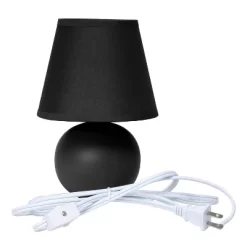 8.66" 2pk Petite Ceramic Orb Base Bedside Table Lamps With Matching Tapered Drum Shade Black - Creekwood Home -Light Up Deals Store GUEST 085cf649 ab64 4708 82a3 721fc4ad3558