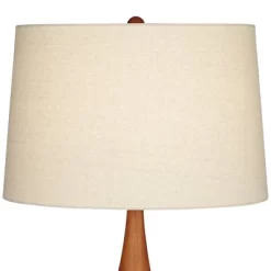 360 Lighting Amelia 28 3/4" Tall Mid Century Modern End Table Lamp Matte Black Ceramic Wood Single Living Room Bedroom Bedside Oatmeal Shade -Light Up Deals Store GUEST 0a2d28fe 6bf2 456f 8a1b 612fb878ab5b