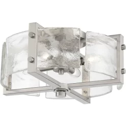 Possini Euro Design Prane Modern Industrial Ceiling Light Semi Flush Mount Fixture 17" Wide Brushed Nickel 4-Light Warped Glass For Bedroom Kitchen 13 Possini Euro Design Prane Modern Industrial Ceiling Light Semi Flush Mount Fixture 17" Wide Brushed Nickel 4-Light Warped Glass For Bedroom Kitchen -Light Up Deals Store GUEST 0b15a987 8368 4f37 ba90 8aa73cc6819f