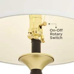 360 Lighting Kamila Traditional Table Lamps 27" Tall Set Of 2 Gold Black With Dual USB Charging Ports White Drum Shade For Bedroom Bedside Family Desk -Light Up Deals Store GUEST 0c100117 f506 4db2 aa31 6dae08db3ed2