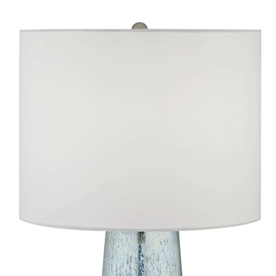 360 Lighting Marcus Modern Table Lamps 30" Tall Set Of 2 Mercury Glass Column White Drum Shade For Bedroom Living Room Bedside Nightstand Office Home 3 360 Lighting Marcus Modern Table Lamps 30" Tall Set Of 2 Mercury Glass Column White Drum Shade For Bedroom Living Room Bedside Nightstand Office Home - Image 3