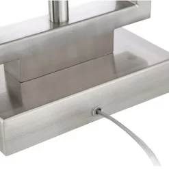 Possini Euro Design Modern Table Lamp With USB Outlet Reading Light LED 29.25" Tall Brushed Nickel Rectangular Off White Shade Bedroom Office 14 Possini Euro Design Modern Table Lamp With USB Outlet Reading Light LED 29.25" Tall Brushed Nickel Rectangular Off White Shade Bedroom Office -Light Up Deals Store GUEST 0ee048e2 860f 486d 90da 3e466d98667b