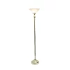 1-Light Torchiere Floor Lamp With Marbleized Glass Shade Gold - Lalia Home