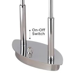 Possini Euro Design Charles Street Modern Desk Lamp 23" High Chrome Satin Nickel Frosted Slump Glass Shade For Bedroom Living Room Bedside Nightstand -Light Up Deals Store GUEST 10dff3e6 babf 4595 a29a 0f9e4c77d985