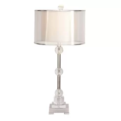 Glass Table Lamp With Drum Shade Silver - Olivia & May -Light Up Deals Store GUEST 11e08d92 4afe 4feb b19b 33e423c6ef3a