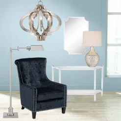 360 Lighting Waylon Modern Table Lamp 28" Tall Textured Mercury Glass Off White Tapered Drum Shade For Bedroom Living Room Bedside Nightstand Office -Light Up Deals Store GUEST 149f8c89 867f 40da 8113 240f6d01df0c