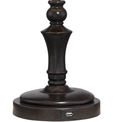 Regency Hill Traditional Swing Arm Desk Table Lamps 21.75" High Set Of 2 With USB Port Bronze Metal Faux Leather Shade For Living Room Bedroom 4 Regency Hill Traditional Swing Arm Desk Table Lamps 21.75" High Set Of 2 With USB Port Bronze Metal Faux Leather Shade For Living Room Bedroom - Image 4