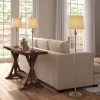 360 Lighting Carter Rustic Farmhouse 3 Piece Table Floor Lamp Set Beige Metal Cream Fabric Tapered Drum Shade For Living Room Bedroom Office House