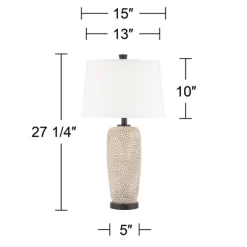 360 Lighting Anna Modern Coastal Table Lamps 27 1/4" Tall Set Of 2 Beige White Tapered Drum Shade For Bedroom Living Room Bedside Nightstand Office -Light Up Deals Store GUEST 191a4d73 cc98 4302 a90e a0e2fcbc9673