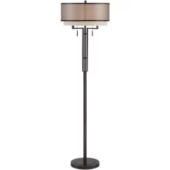 Franklin Iron Works Alamo Industrial Rustic Floor Lamp 62" Tall Bronze Metal Sheer Organza Outer Linen Fabric Inner Double Drum Shade For Living Room 13 Franklin Iron Works Alamo Industrial Rustic Floor Lamp 62" Tall Bronze Metal Sheer Organza Outer Linen Fabric Inner Double Drum Shade For Living Room -Light Up Deals Store GUEST 1a894296 1c14 4fa0 9c4d d37755722826