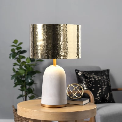 NuLOOM Monroe Concrete & Iron 25" Table Lamp Lighting - Brass 25" H X 14" W X 14" D 1 NuLOOM Monroe Concrete & Iron 25" Table Lamp Lighting - Brass 25" H X 14" W X 14" D