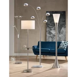 360 Lighting Perseus Modern Torchiere Floor Lamp With Reading Light 71 3/4" Tall Chrome Silver Metal LED Adjustable For Living Room Bedroom House Home -Light Up Deals Store GUEST 1b82715a 7bee 4419 9af3 406a6342b315