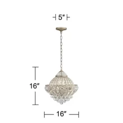 Vienna Full Spectrum Wallingford Antique Brass Chandelier 16" Wide French Crystal Glass 6-Light Fixture For Dining Room House Kitchen Island Entryway -Light Up Deals Store GUEST 1bb51c1b 6aba 491d a01e 1ddb3f1a6e60