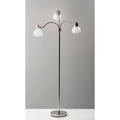69" 3 Arm Presley Floor Lamp Light Silver - Adesso 1 69" 3 Arm Presley Floor Lamp Light Silver - Adesso