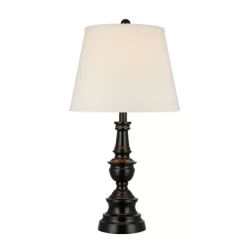 27" 3-Way Decorative Metal Table Lamp With Linen Shade (Includes LED Light Bulb) Black - Cresswell Lighting -Light Up Deals Store GUEST 20346fd4 cc78 408e 9464 b5548742425c