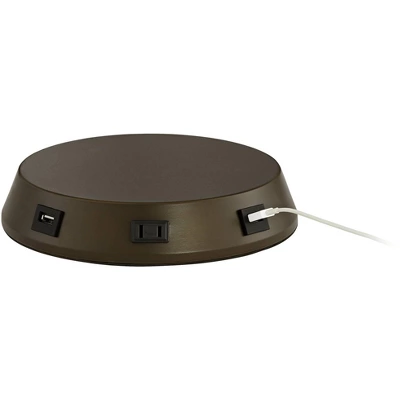 360 Lighting Modern Table Lamp With USB And AC Power Outlet Workstation Charging Base 24.5" High Espresso Bronze Droplet Living Room Desk Office 5 360 Lighting Modern Table Lamp With USB And AC Power Outlet Workstation Charging Base 24.5" High Espresso Bronze Droplet Living Room Desk Office - Image 5