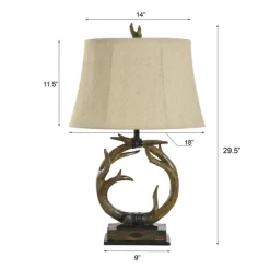 Dalton Brown Antler Table Lamp With Beige Hardback Fabric Shade - StyleCraft -Light Up Deals Store GUEST 212a9660 a53b 492c a315 bfd2fd75736c