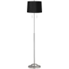 360 Lighting Abba Modern Floor Lamp Standing 66" Tall Brushed Nickel Silver Black Hardback Tapered Drum Shade For Living Room Bedroom Office House