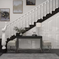 Glass Table Lamp With Drum Shade Silver - Olivia & May -Light Up Deals Store GUEST 2623edff b4e8 4e9c 8260 2225668ceca8