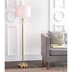 60" Evelyn Crystal/Metal Floor Lamp (Includes LED Light Bulb) Gold - JONATHAN Y