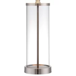 360 Lighting Coastal Table Lamps 26" High Set Of 2 Clear Glass Fillable Steel White Tapered Shade For Living Room Family Bedroom Bedside -Light Up Deals Store GUEST 26a911a8 63ad 415f 8e57 0d565426bb16