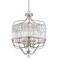 Vienna Full Spectrum Stella Antique Soft Silver Chandelier 22" Wide French Crystal Glass 6-Light Fixture For Dining Room House Foyer Kitchen Island -Light Up Deals Store GUEST 28eab6ac 460d 4509 abd2 43b93ec62b5f