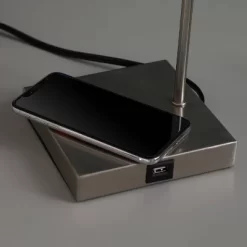 21.5" Modern Metal Table Lamp With USB Charging Port Gray - Ore International -Light Up Deals Store GUEST 2af9c646 31de 44c8 891a a04d87a6d984