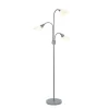 70.25" 3-Light Floor Lamp With White Shades Silver - Cresswell Lighting