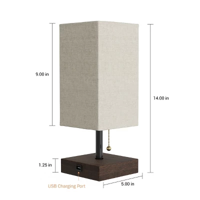 Small Table Lamp Set With Wood Base – Set Of 2 Modern Rectangle Lights With LED Bulb IncludeDecor Living Room, Bedroom, Or Home Office By Lavish Home 1 Small Table Lamp Set With Wood Base – Set Of 2 Modern Rectangle Lights With LED Bulb IncludeDecor Living Room, Bedroom, Or Home Office By Lavish Home