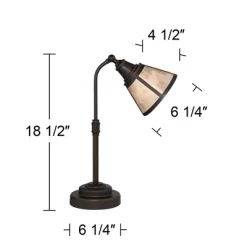 Regency Hill Malta Rustic Farmhouse Desk Lamp 18 1/2" High Satin Bronze Metal Adjustable Blond Mica Shade For Bedroom Living Room Bedside Nightstand -Light Up Deals Store GUEST 2c39e6cb d0f6 4108 a4c9 e1ab643256e4
