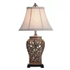 Traditional Table Lamp With Open Lace Textile Shade Silver - StyleCraft