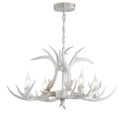 26" LED Adjustable Resin Antler Chandelier - JONATHAN Y 5 26" LED Adjustable Resin Antler Chandelier - JONATHAN Y - Image 5