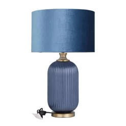 Fabric Table Lamp With Drum Shade Blue - Olivia & May -Light Up Deals Store GUEST 2e08e7ef eb74 4f4c b854 f146d7bc23a4