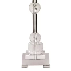 Glass Table Lamp With Drum Shade Silver - Olivia & May -Light Up Deals Store GUEST 2e607021 7c0c 40c4 9d41 ab1d79a2ecac