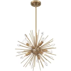 Possini Euro Design Janae Warm Gold Sputnik Chandelier 18" Wide Modern Crystal 9-Light Fixture For Dining Room House Foyer Kitchen Island Entryway -Light Up Deals Store GUEST 2e997609 da2e 4ca8 8a77 308c79588cd7
