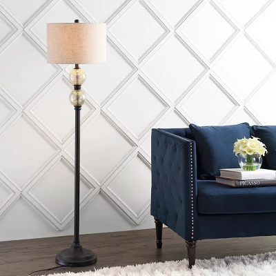 60" Glass/Metal January Floor Lamp (Includes LED Light Bulb) Black - JONATHAN Y 1 60" Glass/Metal January Floor Lamp (Includes LED Light Bulb) Black - JONATHAN Y
