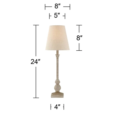 Regency Hill Loreno Traditional Buffet Table Lamps 24" High Set Of 2 Whitewashed Oatmeal Linen Drum Shade For Bedroom Living Nightstand Family Room 5 Regency Hill Loreno Traditional Buffet Table Lamps 24" High Set Of 2 Whitewashed Oatmeal Linen Drum Shade For Bedroom Living Nightstand Family Room - Image 5