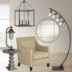 Franklin Iron Works Knox Industrial Desk Lamp 24" High Oil Rubbed Bronze LED Cage Glass Shade For Bedroom Living Room Bedside Nightstand Office House -Light Up Deals Store GUEST 32ad0c14 eb10 45a6 b7a6 4b4e4a34925d