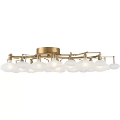 Possini Euro Design Lilypad Modern Ceiling Light Semi Flush Mount Fixture 30 1/4" Wide Warm Brass 12-Light Frosted Glass Shade For Bedroom Living Room 10 Possini Euro Design Lilypad Modern Ceiling Light Semi Flush Mount Fixture 30 1/4" Wide Warm Brass 12-Light Frosted Glass Shade For Bedroom Living Room -Light Up Deals Store GUEST 33788483 ffe4 4301 86eb dd4cbc3b2b2c