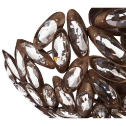 Franklin Iron Works Viera Rustic Ceiling Light Semi Flush Mount Fixture 20" Wide Bronze 3-Light Clear Cut Crystal Mosaic Bowl For Bedroom Living Room -Light Up Deals Store GUEST 33f451ed aaed 4bf3 95e5 aed703d34db0