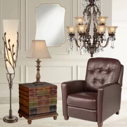 Franklin Iron Works Folia Rustic Industrial Floor Lamp 66" Tall Oil Rubbed Bronze Vine Linen Tapering Cone Shade For Living Room Bedroom House Home -Light Up Deals Store GUEST 36de79b7 dae1 4693 a389 bf5e7b62ddb5