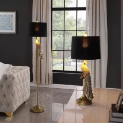 64.5" Modern Elegance Golden Peacock On A Pedestal Polyresin Floor Lamp - Ore International -Light Up Deals Store GUEST 3a108328 7d9c 4d64 bbf1 c36492857d82