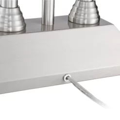 Possini Euro Design Dexter Modern Table Lamp 26" High Brushed Nickel With USB And AC Power Outlet In Base LED Reading Light White Shade For Home Desk -Light Up Deals Store GUEST 3a8c872a a116 4033 b7b4 911a917e8042