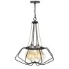 22" X 22" X 25" Ladue Metal Chandelier Black/Chrome - Cal Lighting