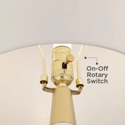 360 Lighting Nesbit Modern Mid Century Table Lamps 25" High Set Of 2 White Ceramic With USB Charging Port Drum Shade For Bedroom Living Room Bedside -Light Up Deals Store GUEST 3d73b8b4 7286 4f5b 9872 a6ea33fd1939