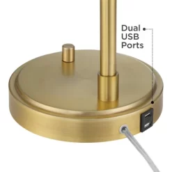 Possini Euro Design Possini Euro Vaile Desk Lamp With Dual USB Ports Warm Gold With Glass Shade -Light Up Deals Store GUEST 3dcee422 11f0 4106 8742 1d96f0c2351b